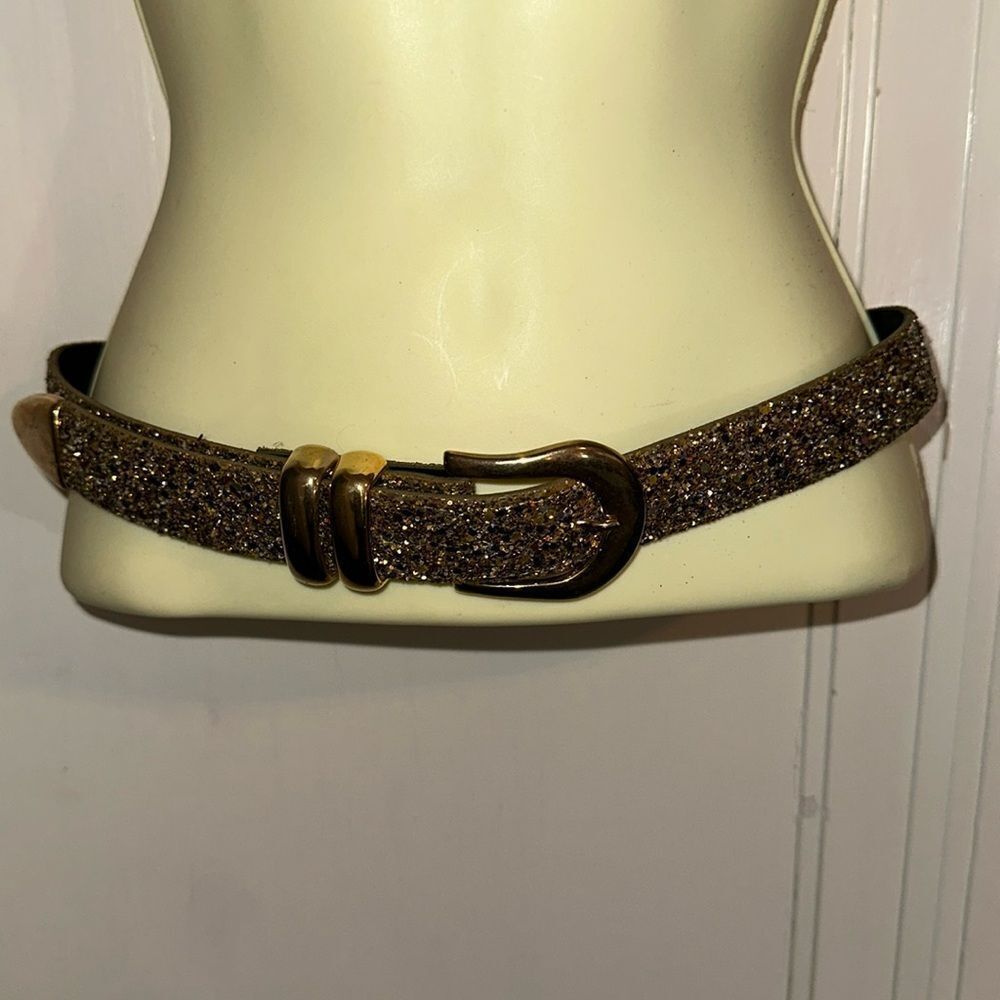 Vintage 80s/90s A. Brod gold glitter belt- medium